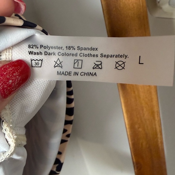 Leopard Ruffle Trim Tankini Top - Picture 5 of 5